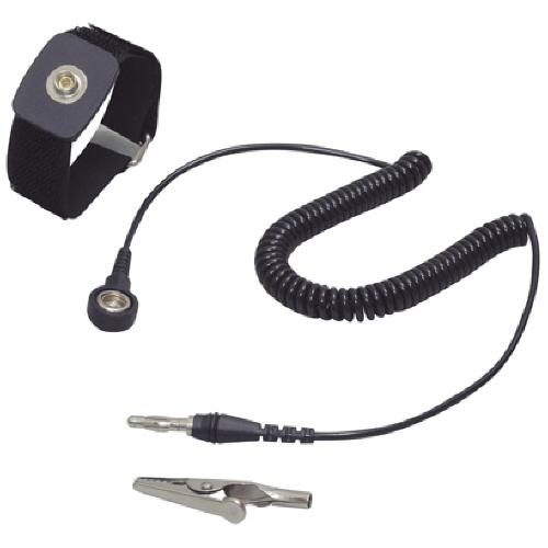 静電気除去ﾘｽﾄﾊﾞﾝﾄﾞ ﾏｼﾞｯｸﾃｰﾌﾟ式 ｺｰﾄﾞ長43cm×ｸﾞﾗﾝﾄﾞｺｰﾄﾞ長1.8m 1個画像