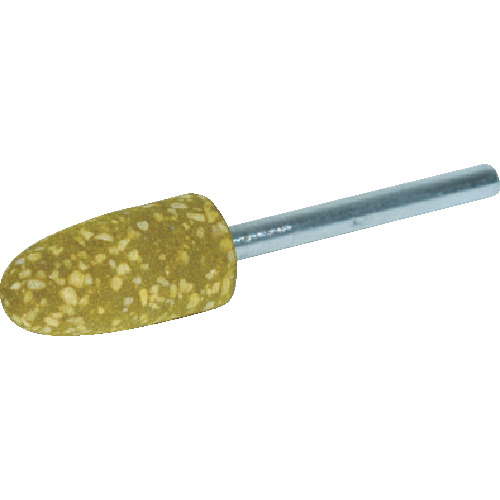 ｺﾞﾑ軸付砥石 砲弾型 Φ6×幅16×軸3 220# 1ﾊﾟｯｸ(10本)画像