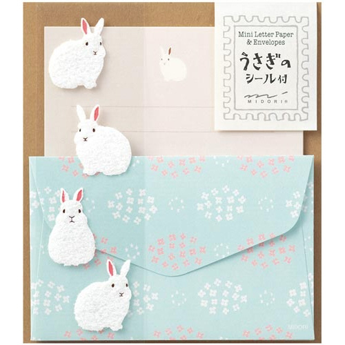 ミニレターセット　うさぎ柄画像