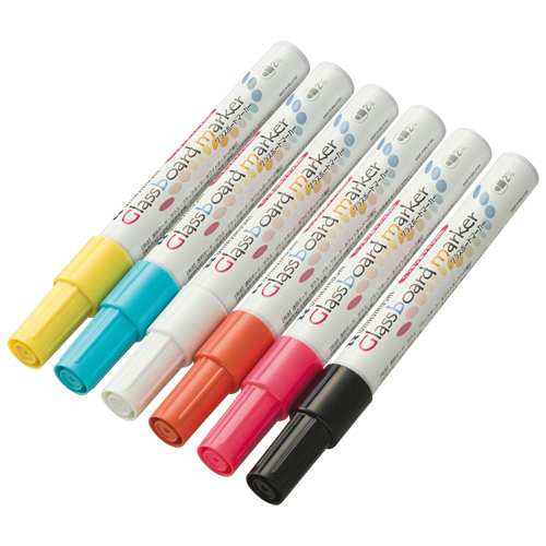 グラスボードマーカー　6色セット　1パック