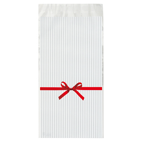 ﾘﾎﾞﾝﾃｰﾌﾟ付OPPﾊﾞｯｸﾞ 白 1ﾊﾟｯｸ(50枚)画像