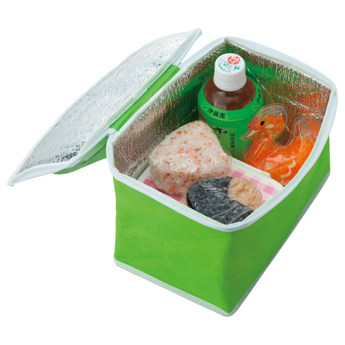 不織布保冷ﾊﾞｯｸﾞ ﾖｺ215×ﾀﾃ145×ﾏﾁ幅140mm ｸﾞﾘｰﾝ 1ﾊﾟｯｸ(5枚)画像