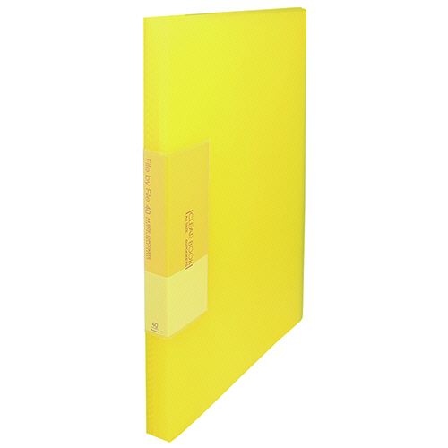 ｽﾘﾑｸﾘﾔｰﾌﾞｯｸ A4ﾀﾃ 40ﾎﾟｹｯﾄ 背幅20mm ｲｴﾛｰ 1ｾｯﾄ(6冊)画像