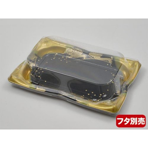 寿司容器 SF華皿24 水雲本体 シーピー化成 透明な蓋が付いた、鮮やかな色の陶器製容器が重ねられた様子