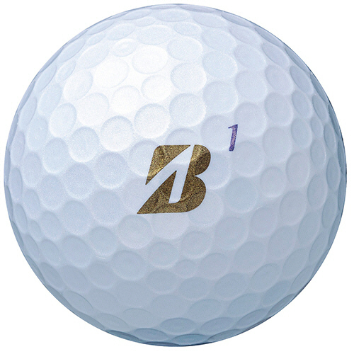 ゴルフボール TOUR B XS 2025年モデル パールホワイト 1箱(12個) パッケージの横から撮影され、コロッとした丸いボールが12個収められた様子