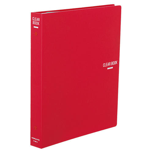 ｸﾘﾔｰﾌﾞｯｸ(替紙式) B5ﾀﾃ 26穴 23ﾎﾟｹｯﾄ付属 背幅34mm 赤 1ｾｯﾄ(10冊)画像