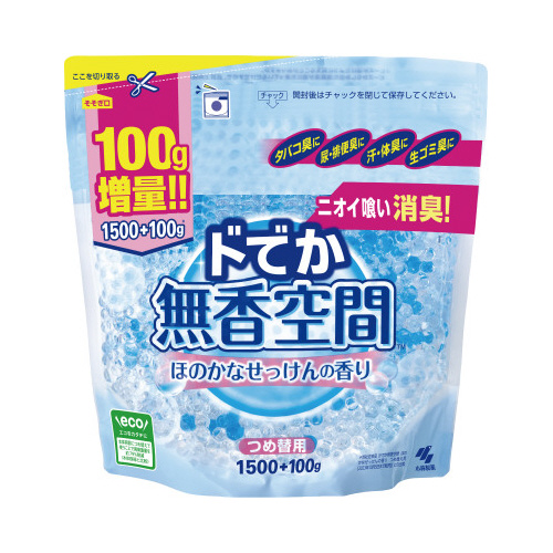 ドでか無香空間　ほのかなせっけん　替１６００Ｇ×６画像