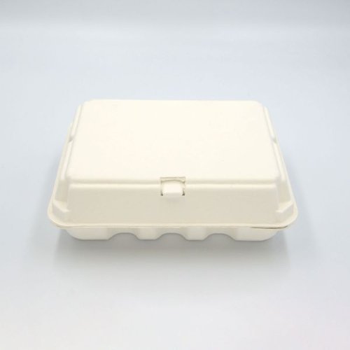 弁当容器 パルボックス(大)白 日本モウルド工業 白い容器が一列に並び、蓋がしっかりと閉まっている様子