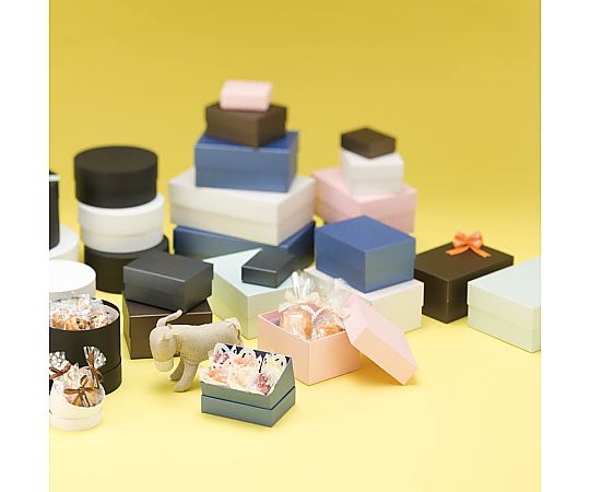 HEIKO 箱 貼り箱 NO.1 チャコール 1個 黒い箱の側面が見える状態、シンプルなデザインが特徴的。