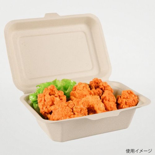 弁当容器 BBランチ 180-130(5枚入) パックスタイル パッケージが斜めから映った、白い容器が並ぶ状態