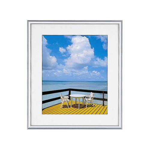 写真額縁アルミ　レギュラー平マット四ツ切りシルバー画像