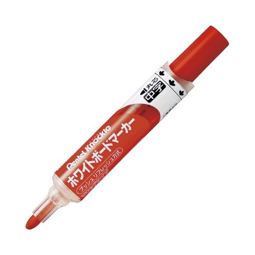 ホワイトボードマーカー　ノックル　中字丸芯　赤５本画像