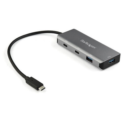 4ポートUSB-Cハブ　USB　Type-Cポート×2/Type-A×2　ブラック&スペースグレー　1個
