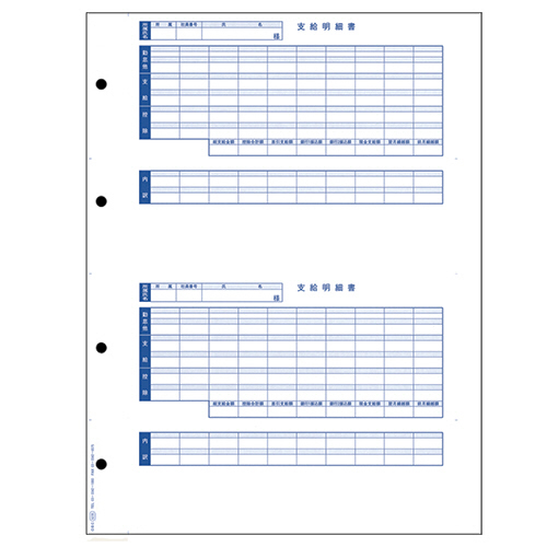 単票封筒用支給明細書(内訳項目付) B4ﾀﾃ 1箱(300枚)画像