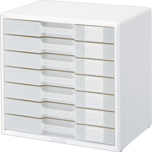 透明ﾚﾀｰｹｰｽ ｶﾄﾞ丸ﾀｲﾌﾟ A4ﾖｺ 7段 ﾎﾜｲﾄ 1台画像