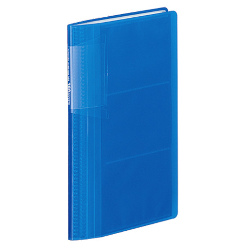 ｶｰﾄﾞﾎﾙﾀﾞｰ(ﾉﾋﾞｰﾀ)(固定式･ｽﾘﾑ) ｸﾘﾔｰﾀｲﾌﾟ 360名 ﾖｺ入れ 青 1ｾｯﾄ(10冊)画像