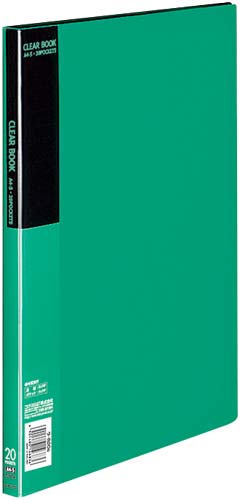 クリヤーブックベーシックＡ４縦２０ポケット緑１０冊画像