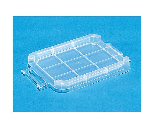 212x151x 24mm[EA506A-72用] フタ 透明なフタが正面から見える状態、中心に凹みがあり、周囲はフラットなデザイン。