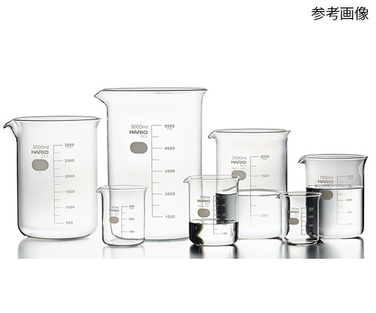 ビーカー　200mL　36個入 透明なビーカーが整然と並んでいる状態