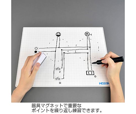 複線図練習キット 色とりどりのマーカーが並んでいる状態