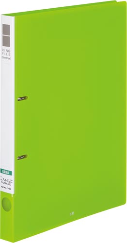 リングファイルスリム抗菌Ａ４　背幅２７ｍｍ黄緑５冊画像
