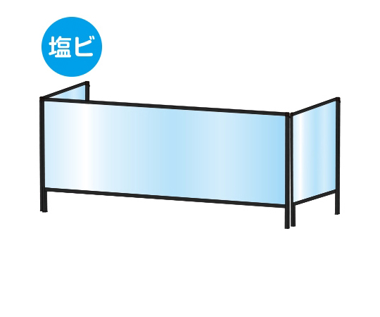 ブラックパーテーションスタンド　三面　600×1100mm　（塩ビ仕様）画像