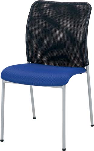 メッシュミーティング用チェア　ブルー　４脚セット