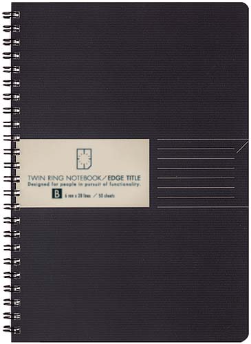 エッジタイトル　ツインリングとじ　Ａ５　Ｂ罫　５冊画像