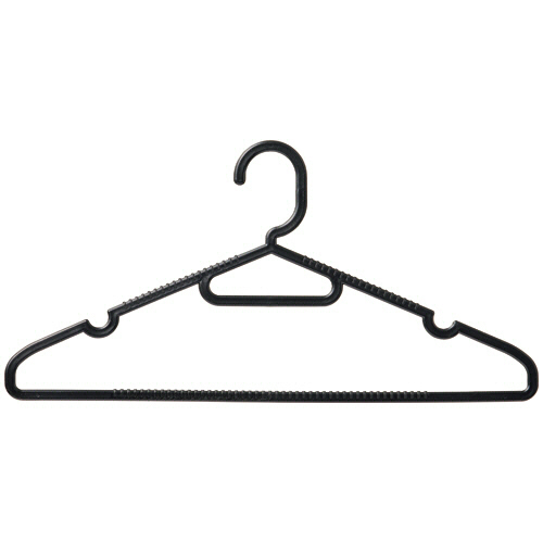 ｽﾘｯﾄ付ﾊﾝｶﾞｰ ﾌﾞﾗｯｸ 1ｾｯﾄ(50本:10本×5ﾊﾟｯｸ)