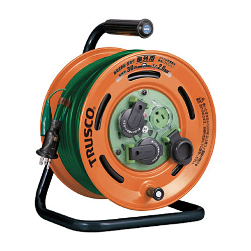 屋外型ｺｰﾄﾞﾘｰﾙ30m 防雨型 ﾌﾞﾚｰｶｰ 漏電防止付き 1台画像