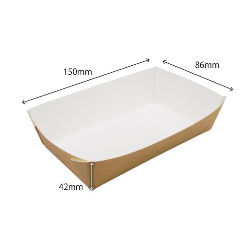 紙トレー HP-100A(PP) 本体 北原産業 透明なプラスチックトレーの全体像、側面にスムーズなカーブが見える。