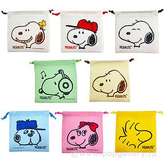 スヌーピー顔柄ミニ巾着袋 （25個入）画像