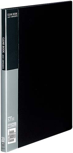 クリヤーブックベーシックＡ４縦２０ポケット黒１０冊画像
