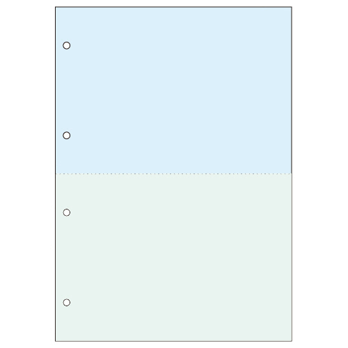 ﾏﾙﾁﾌﾟﾘﾝﾀ帳票(FSC) A4 浅葱･緑 2面4穴 1箱(500枚)画像