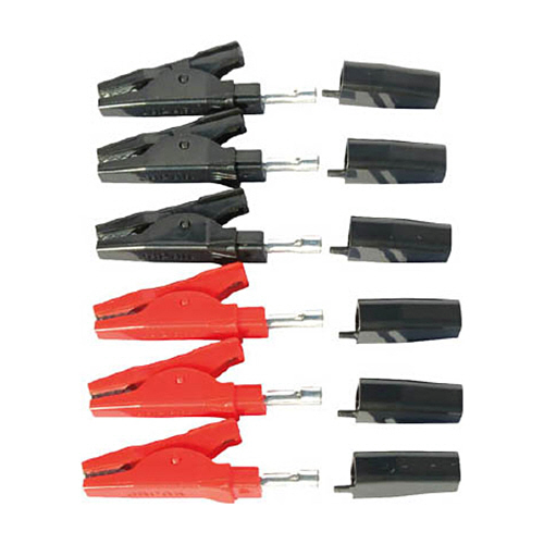 圧着式ﾓｰﾙﾄﾞｸﾘｯﾌﾟS 黒/赤 1ﾊﾟｯｸ(6個:各色3個)画像