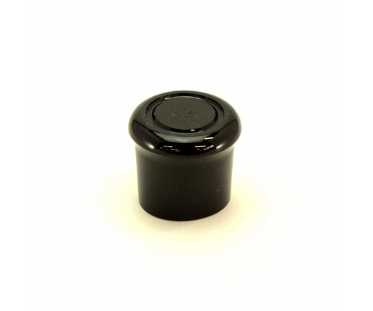 イスキャップ　黒丸　黒　対象脚サイズ25mm　4個入 黒い丸型のキャップが並んでいる様子、円形デザインが前面に見える。