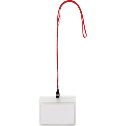 吊下げ名札 防水ﾁｬｯｸ付 大 赤 1ﾊﾟｯｸ(10個)画像