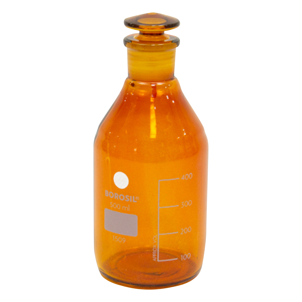 栓付褐色試薬瓶（目盛付き）　500mL画像