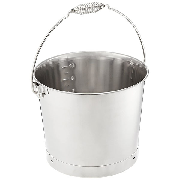 18-8プレスバケツ 10L(ワイヤーバネ取手) 大屋金属画像