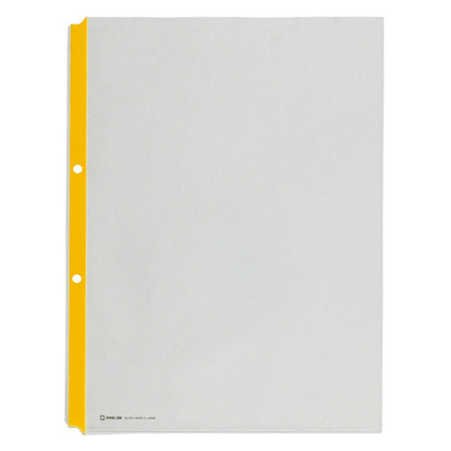 ｶﾗｰｶﾞｰﾄﾞﾎﾟｹｯﾄ A4ﾀﾃ 2穴 黄 1ｾｯﾄ(100枚:10枚×10ﾊﾟｯｸ)画像