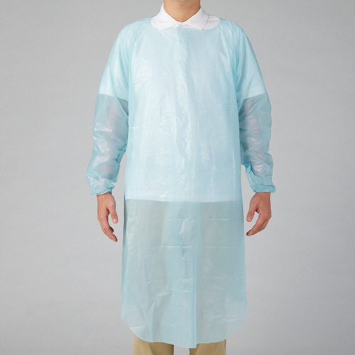 ｸﾘｰﾝｴﾌﾟﾛﾝ 袖付 ふつうｻｲｽﾞ ﾌﾞﾙｰ 1箱(10枚)