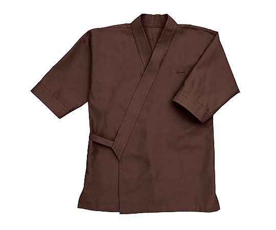 風格子作務衣上衣 チャ M