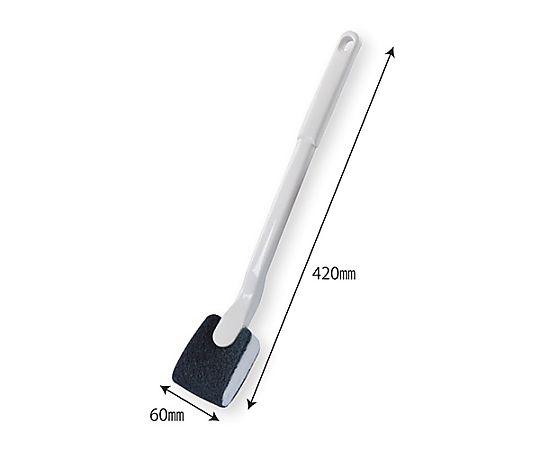 420mm トイレブラシ(セリウム配合) 白色のブラシ部分とグレーの持ち手が特徴的な立て置きデザイン