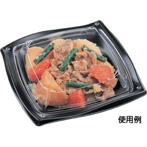 軽食容器 HSウェーブ-170 本体 エフピコ 透明な容器に食品が盛り付けられた状態