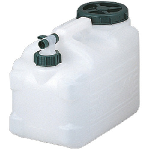 水用ポリタンク マグナムワイド 20L 1本 広口のキャップが開いた状態で、安定した底部が確認できる角度で撮影されたポリタンク