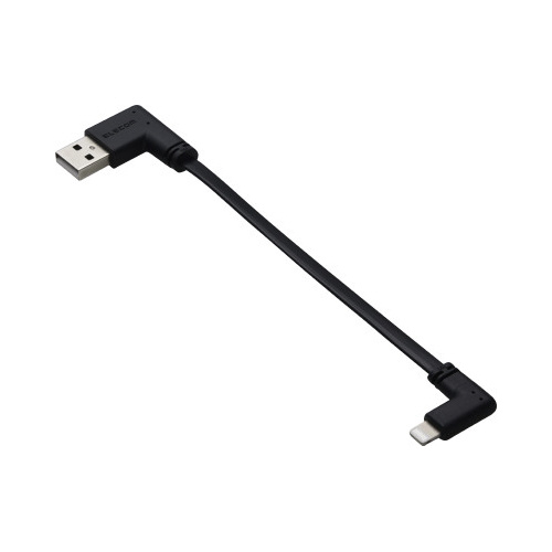 ｉＰｈｏｎｅ充電ケーブル　０．１ｍ　Ｌ字　黒