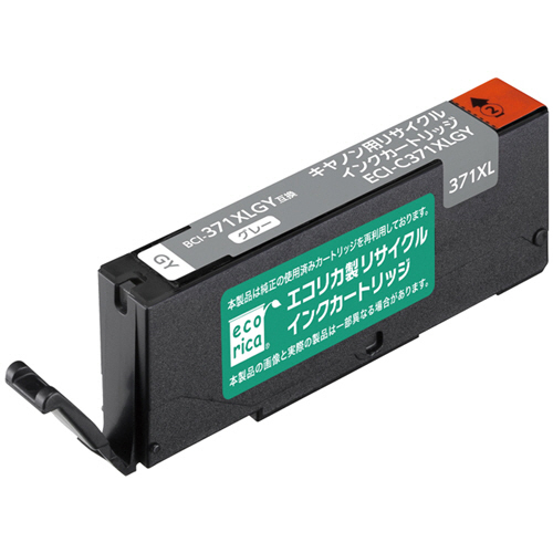 ﾘｻｲｸﾙｲﾝｸｶｰﾄﾘｯｼﾞ ｸﾞﾚｰ(染料) [ｷﾔﾉﾝ:BCI-371XLGY互換] ECI-C371XLGY 1個画像