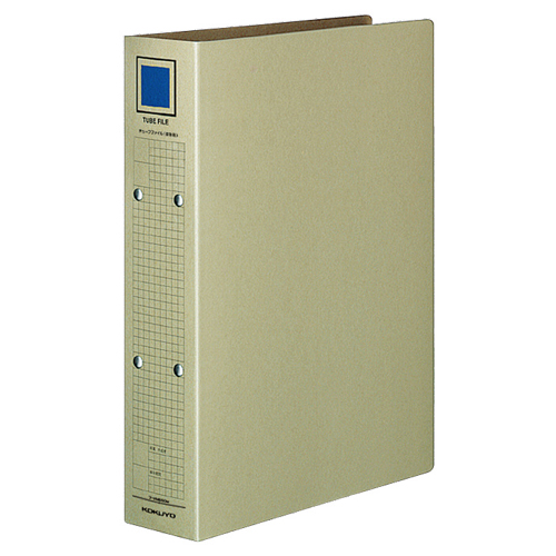 ﾁｭｰﾌﾞﾌｧｲﾙ(保存用)片開きA4ﾀﾃ500枚背幅67mm 表紙ｸﾞﾚｰ/ﾋﾟｸﾄ青 1冊画像