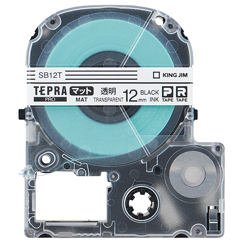 ﾃﾌﾟﾗ PRO ﾃｰﾌﾟｶｰﾄﾘｯｼﾞ ﾏｯﾄﾗﾍﾞﾙ 12mm 透明/黒文字 1個