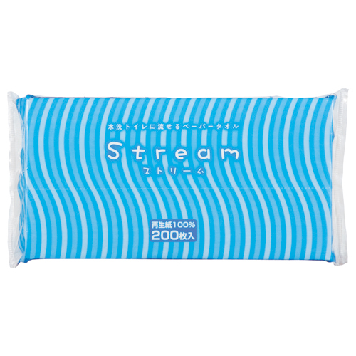 水洗ﾄｲﾚに流せるﾍﾟｰﾊﾟｰﾀｵﾙ ｽﾄﾘｰﾑ 200枚 1ﾊﾟｯｸ画像